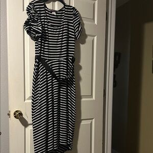 Black and White Striped Dress